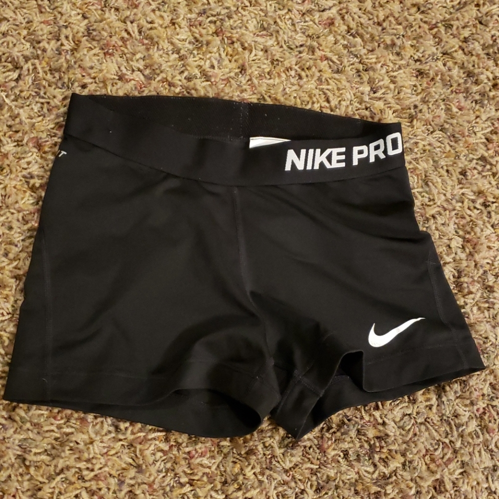 Girls Nike Pro Black Athletic Shorts